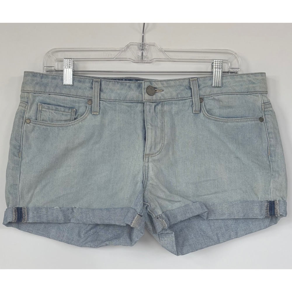 Paige Jimmy Jimmy Skinny Boyfriend Denim Shorts Womens 30 Light Wash Blue Cuffed